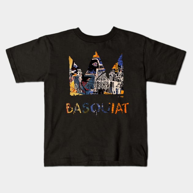 King Crown Basquiat Kids T-Shirt by Doxie Greeting